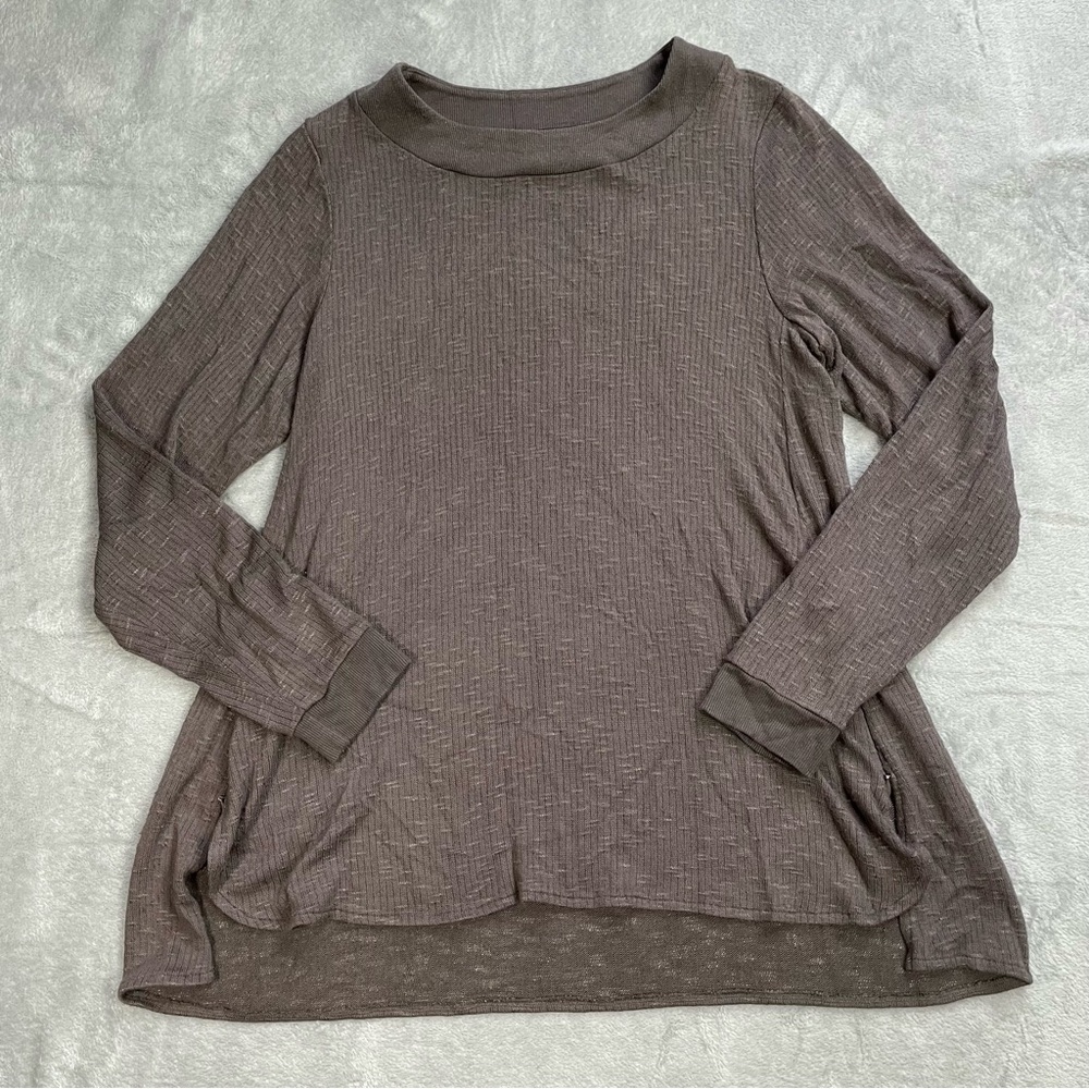 Sympli Sweater 10 Womens‎ Brown Knit Side Zip Soft Stretchy Minimalist
